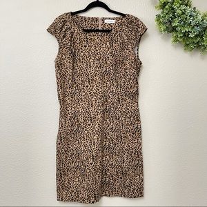 Calvin Klein: Midi Cheetah Print Dress Size 14